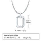 PENDRA Square Geometric Hollow Pendant Necklace