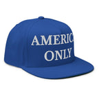 AMERICA ONLY Hat, Patriotic USA Flag Embroidered Adjustable Snapback Cap, America First America Only Hat, Multiple
