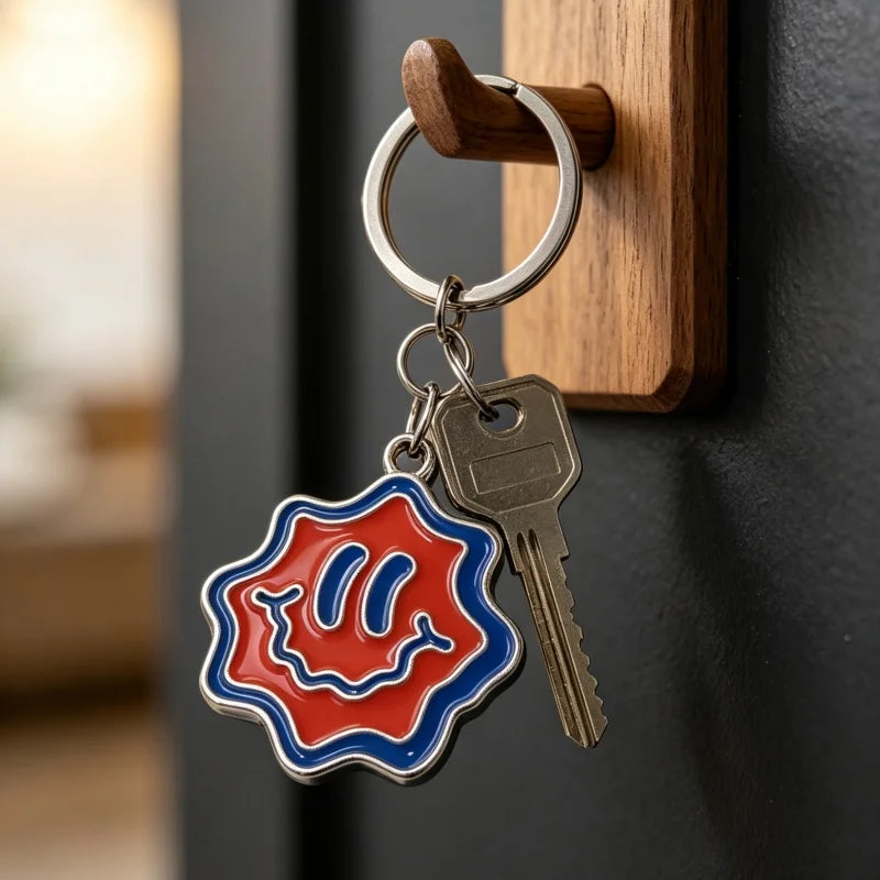 PENDRA Smiley Colorful Stainless Steel Keychain