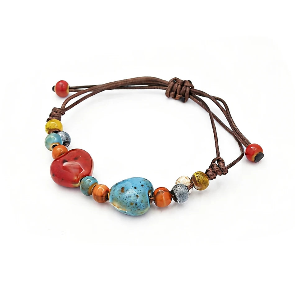 PENDRA Ceramica Light Blue Handmade Ceramic Beaded Bracelet