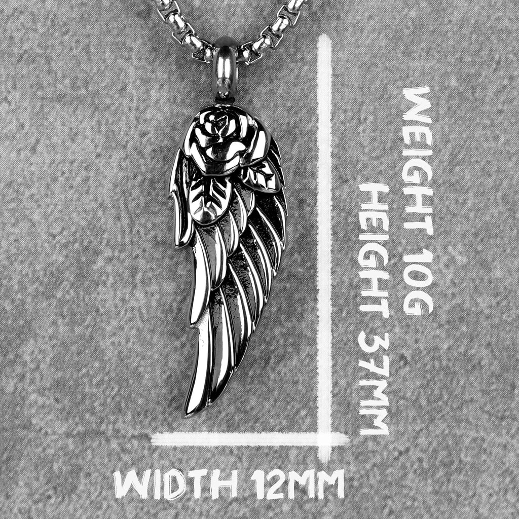 PENDRA Rose Wings Animal Steel Necklace