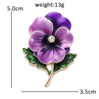 PENDRA Viola February Birthday Enamel Pansy Brooch