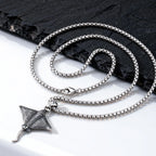 Men's Stainless Steel Devil Fish Necklace,Punk Vintage 3D Devil Fish Pendant Necklace,Shark Enthusiast Gift