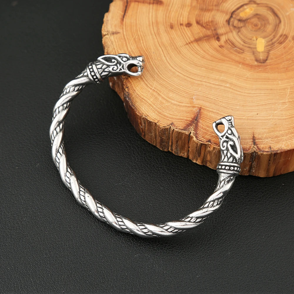 PENDRA Valknor Stainless Steel Double Dragon Bracelet