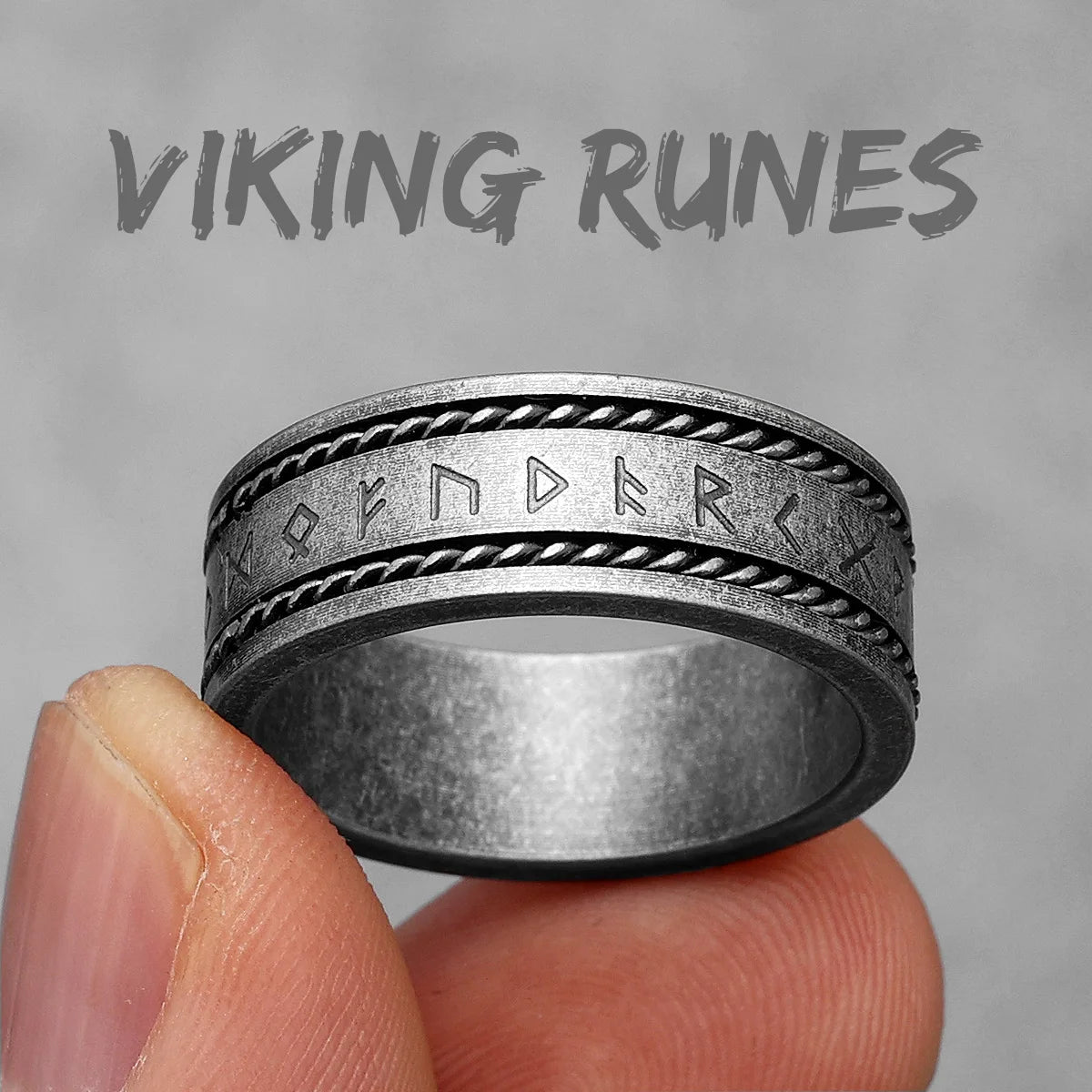 PENDRA Runes Nordic Boyfriend Steel Ring