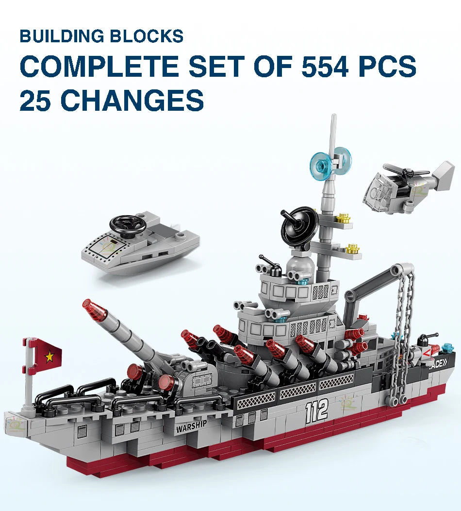 PENDRA Military Ship 8in1 Building Set