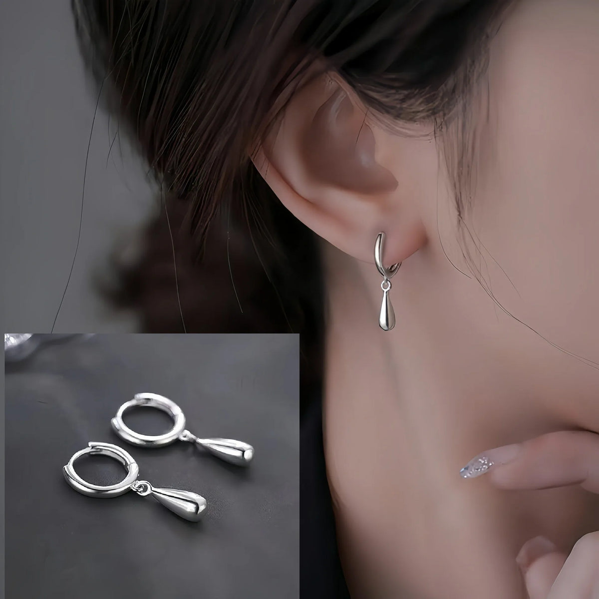VENTFILLE 925 Sterling Silve Geometry Hoop Earring for Women Frosting Classic Minimalist Versatile Wide Jewelry Gift Dropship