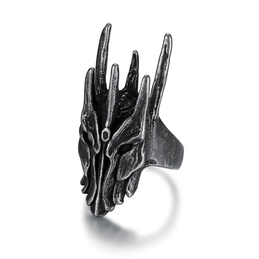 PENDRA Sauron Black Helm Gothic Ring