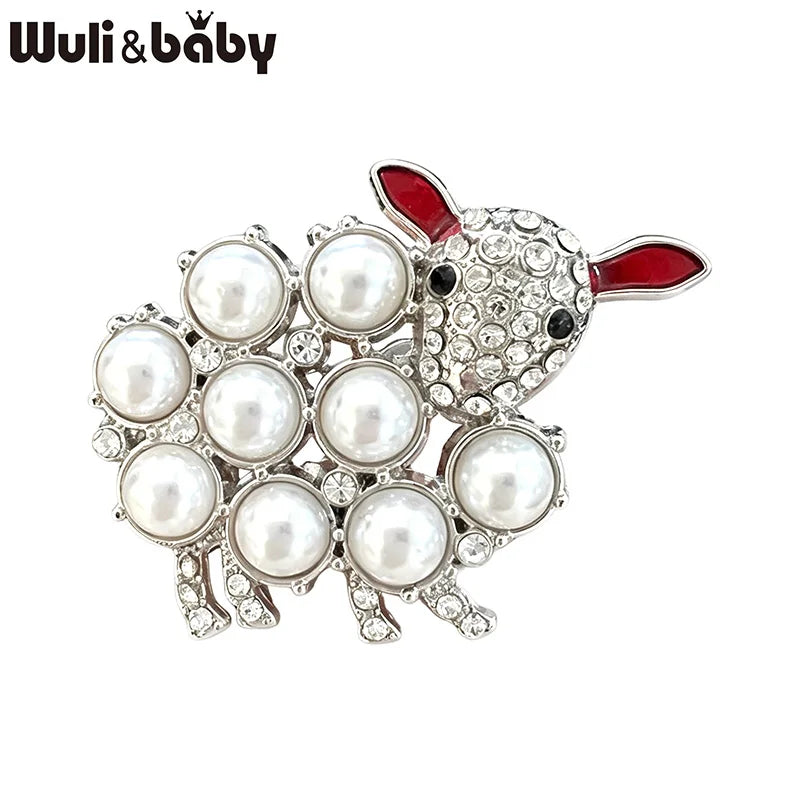 PENDRA Opal Sheep Vintage Animal Brooch