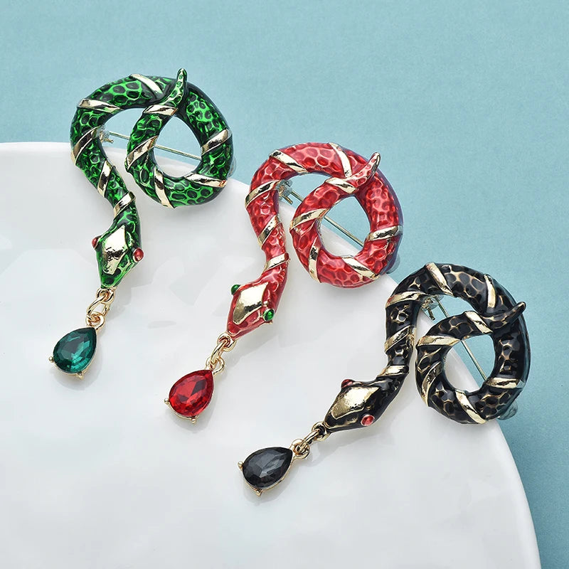 PENDRA Water-drop Snake Brooch