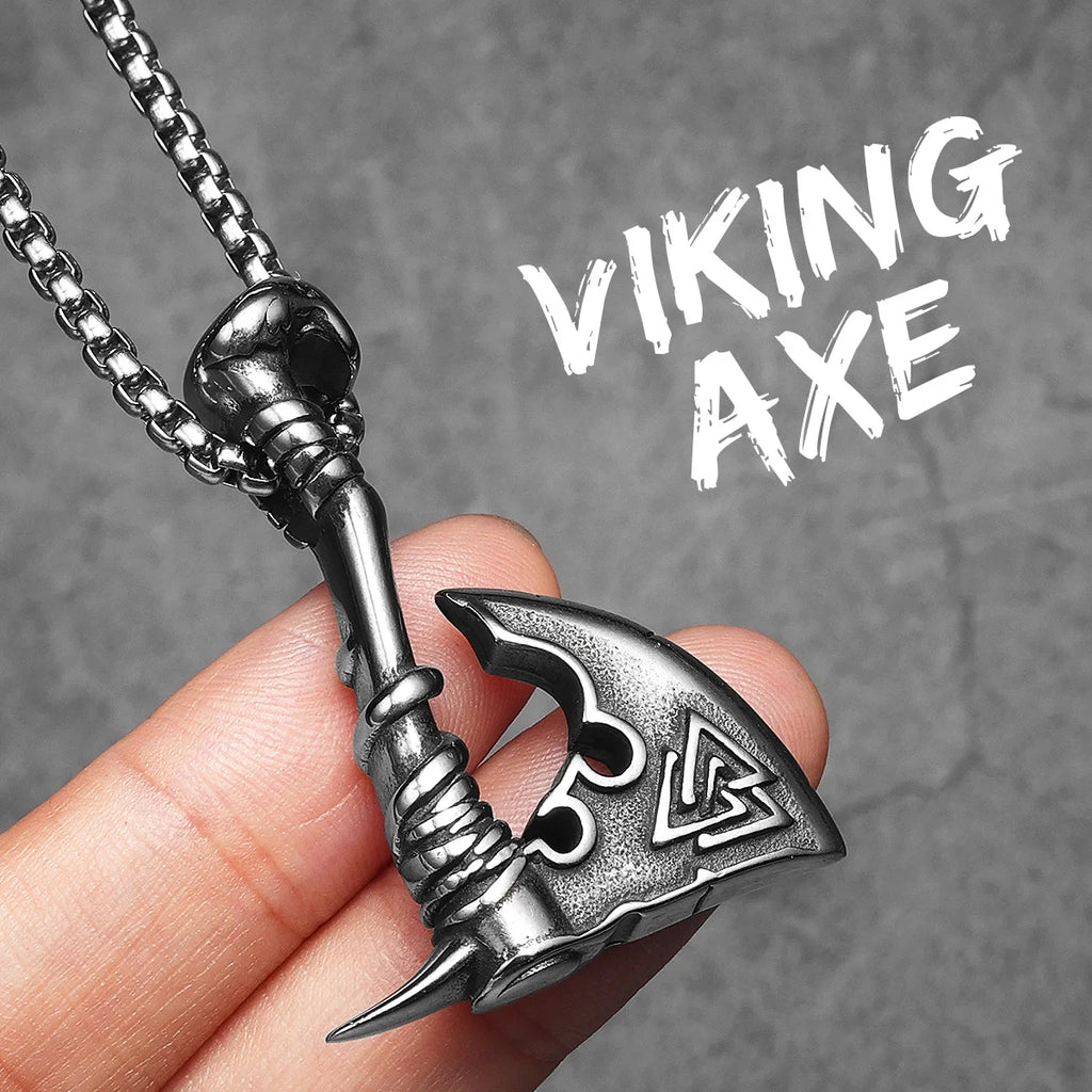 PENDRA Odin's Axe Steel Necklace