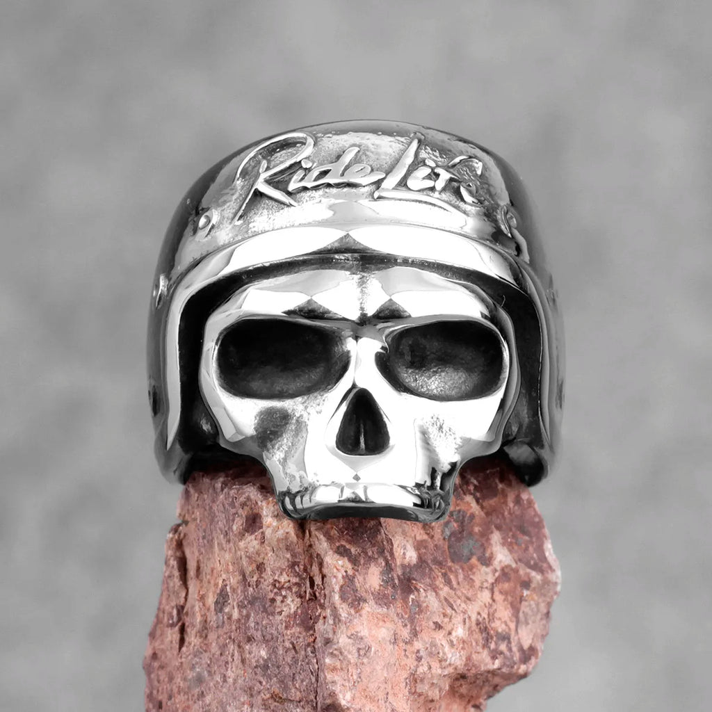 PENDRA Rider Life Skull Steel Ring