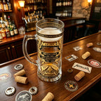 METALLICA metal band 45th anniversary, black gold three-dimensional relief craft rock commemorative collection glass beer cup,