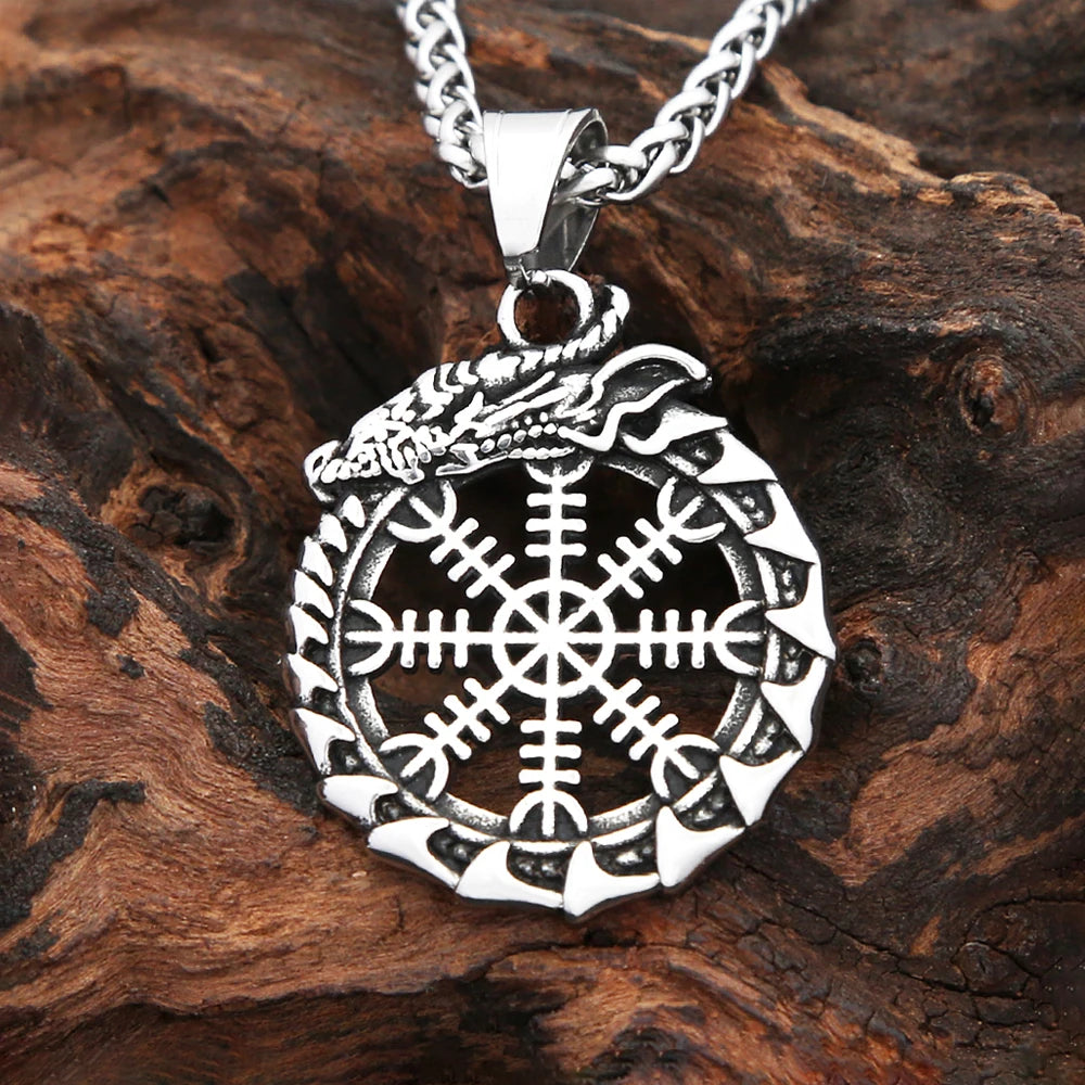 PENDRA Ouroboros Viking Dragon Snake Pendant Necklace
