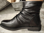 PENDRA Leather Zipper Platform Boots