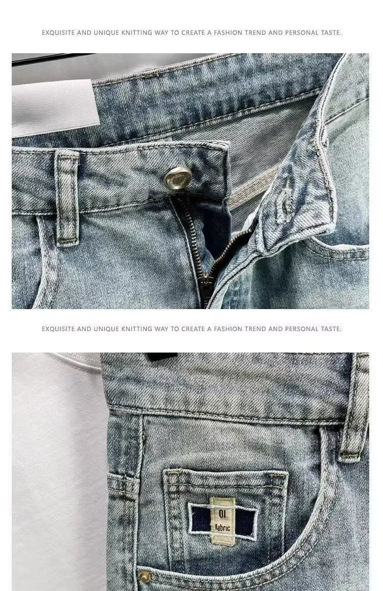 PENDRA Straight Leg Denim Washed Pants