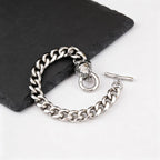 Rock Punk Men's Snake Head Chain Bracelet,11MM Stainless Steel Thick Chain Wristband,Birthday Party Gift for Him