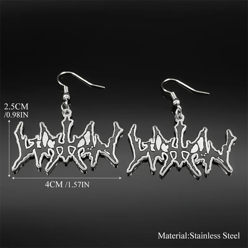 Hip Hop Black Metal WATAIN Band Pendant Drop Earring Stainless Steel Silver Color Music Earring Rock Fans Jewelry E7738S06