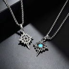 Vintage Viking Celtic Knot Necklace for Men,Stailess Steel Natural Stone Necklace,Punk Healing Jewelry Gift