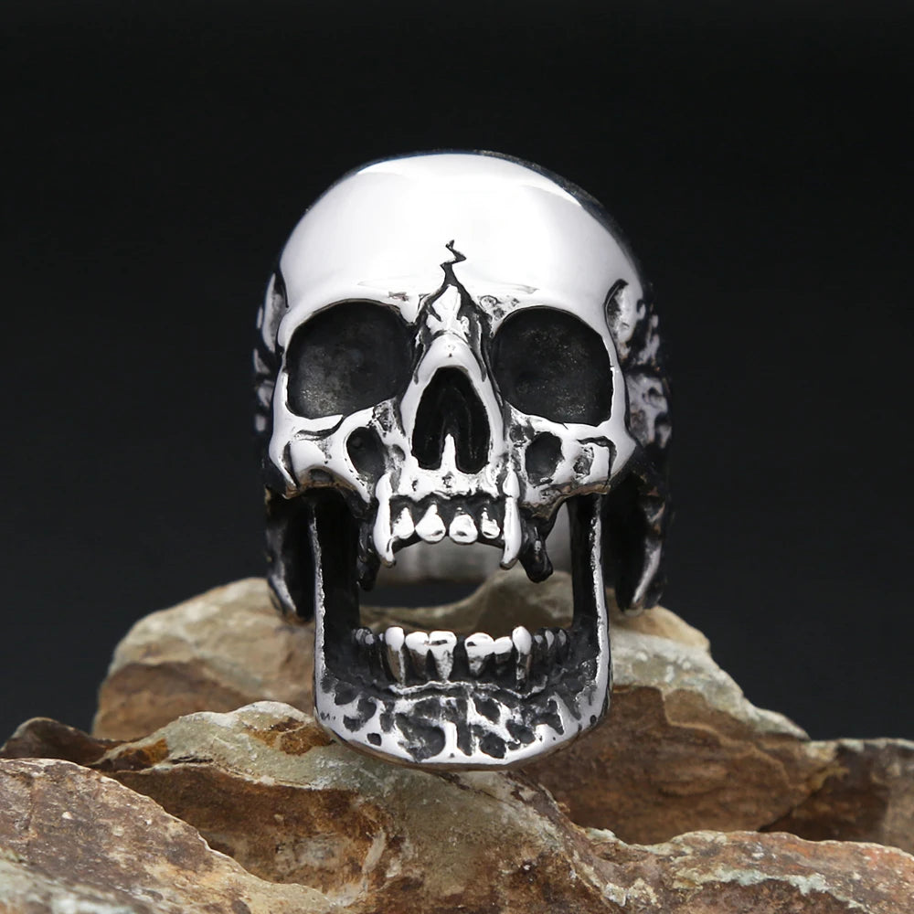 PENDRA Skullpunk Gothic Stainless Steel Skull Ring