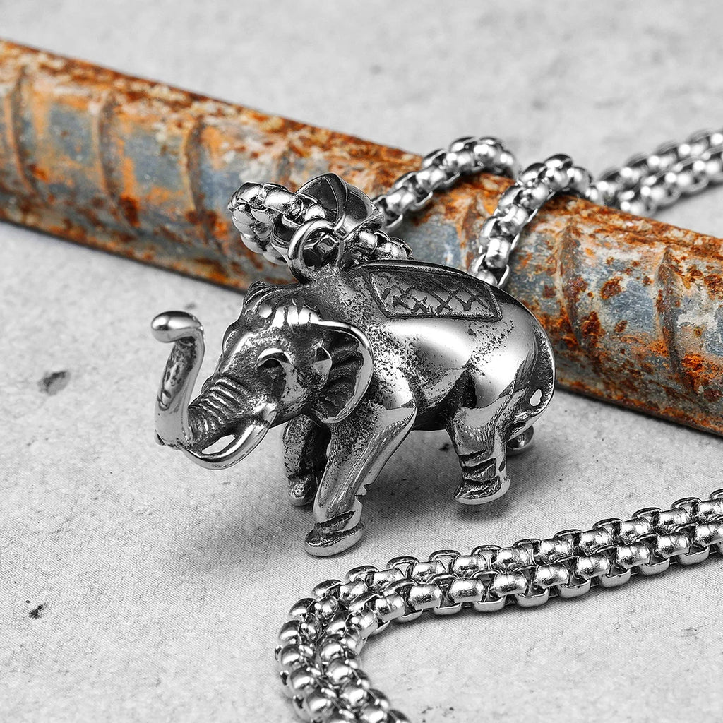 PENDRA Elephant Animal Steel Necklace