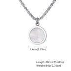 Hiphop Round Natural Stone Necklace for Men,Waterproof Stainless Steel Pendant Necklace,Birthday Party Father Gift