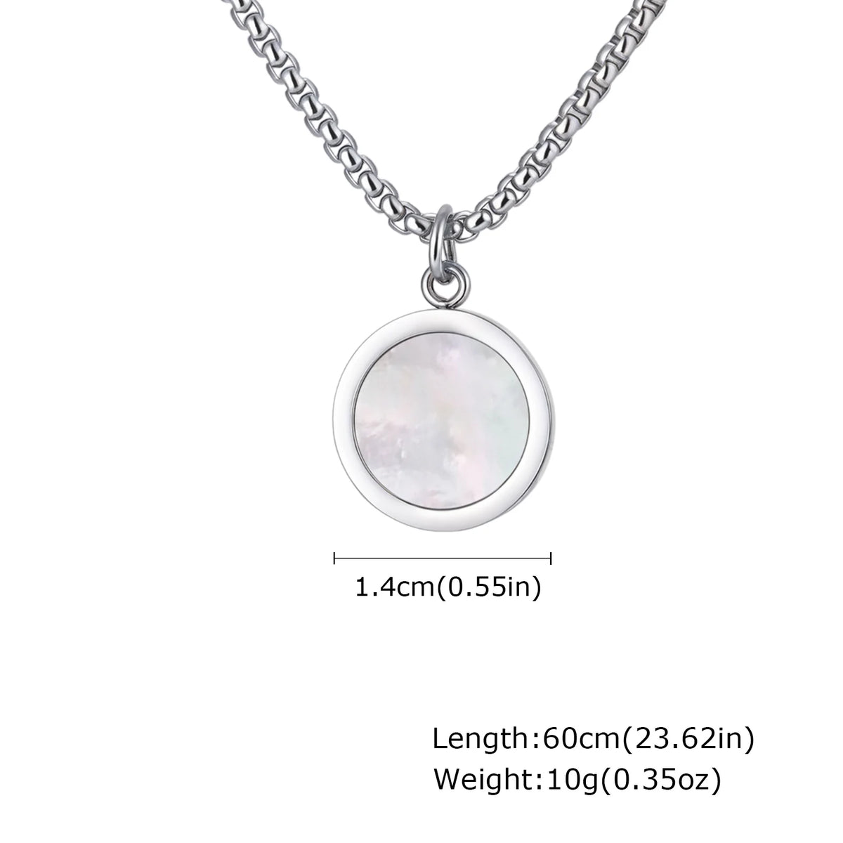 Hiphop Round Natural Stone Necklace for Men,Waterproof Stainless Steel Pendant Necklace,Birthday Party Father Gift