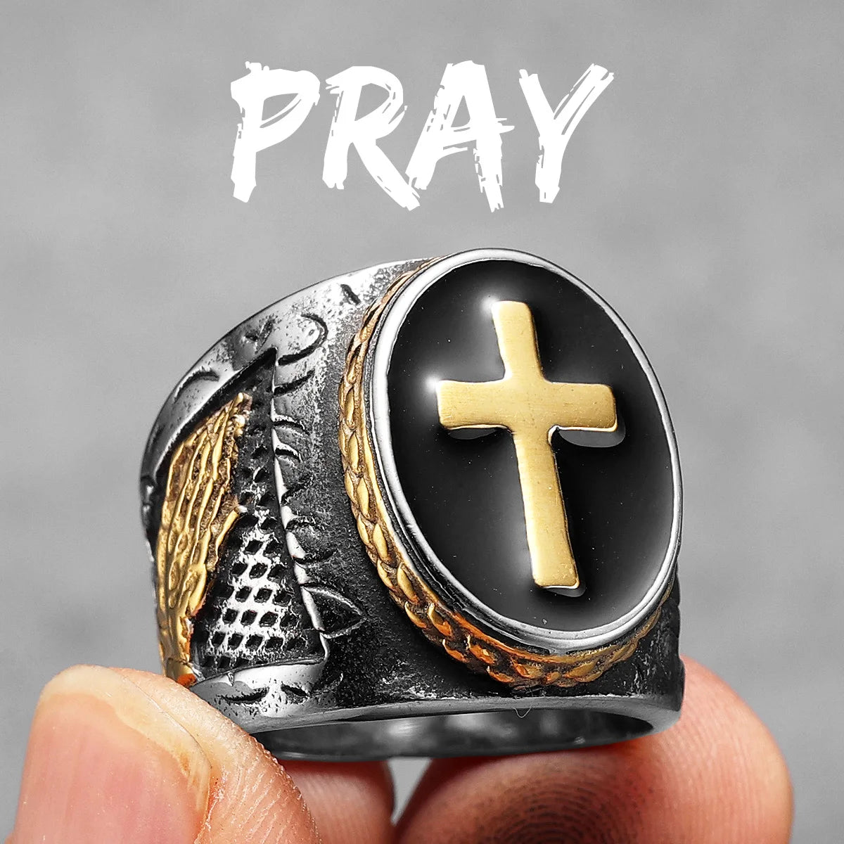 Jerusalem Crusader Cross Men Rings Stainless Steel Punk Rock Cool Stuff Fashion Accessories Jewelry For Women Gift Wholesale