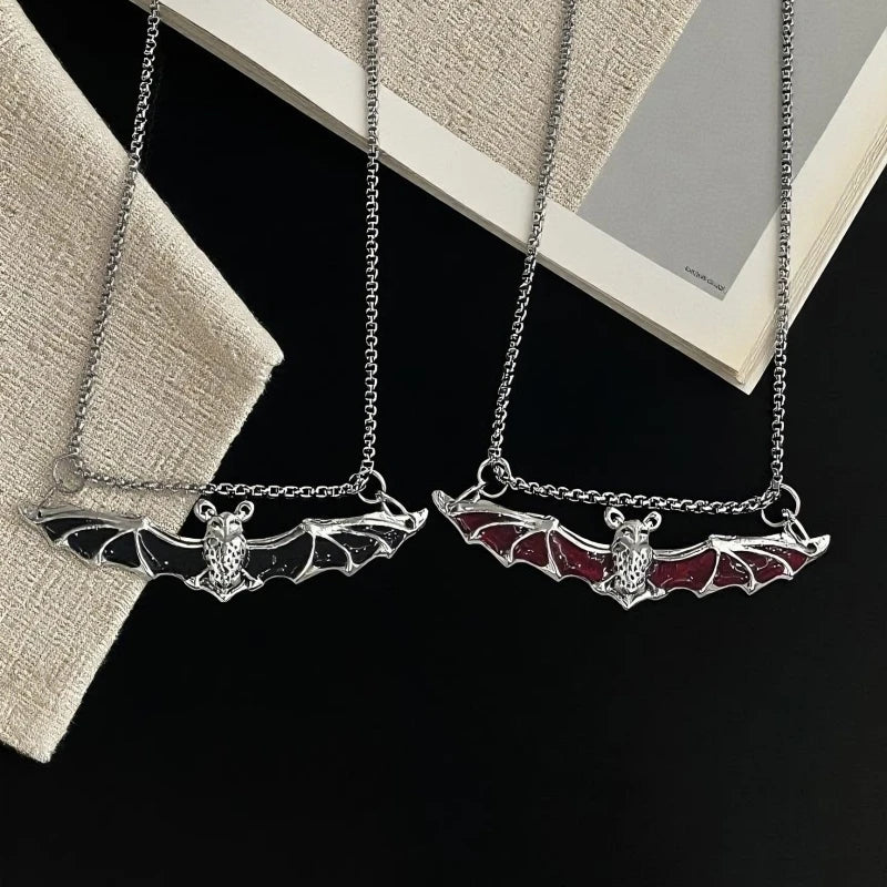 PENDRA Batwing Gothic Stainless Steel Bat Necklace
