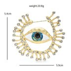 PENDRA Big Blue Eye Round Brooch