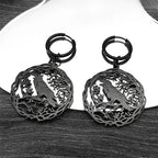 Goth Crow Hoops Ear Rings for Women Stainless Steel Gold Color Hollow Animal Raven Earrings Jewelry Halloween Gift EZZZ955S06
