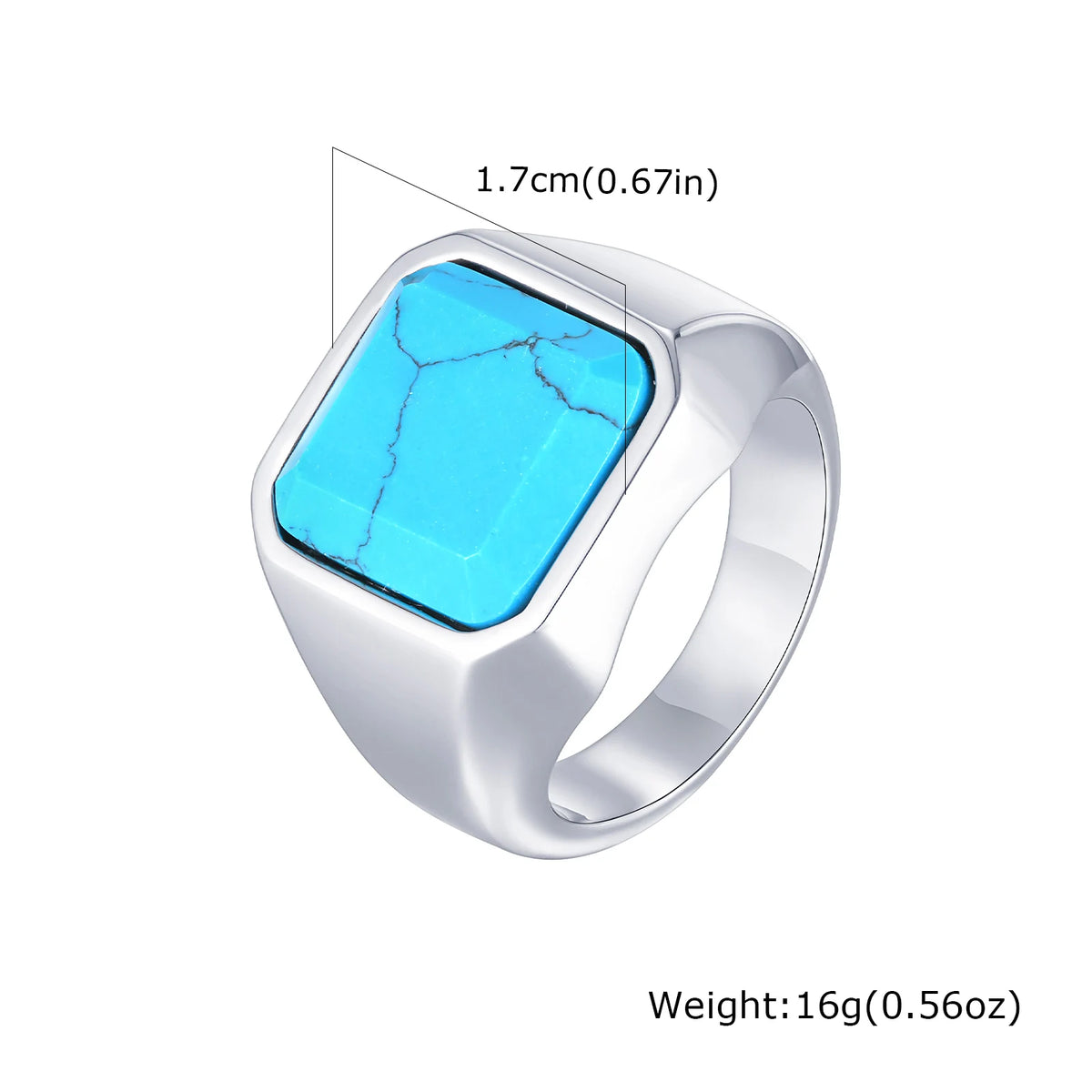 PENDRA Turquoise Dad Steel Ring