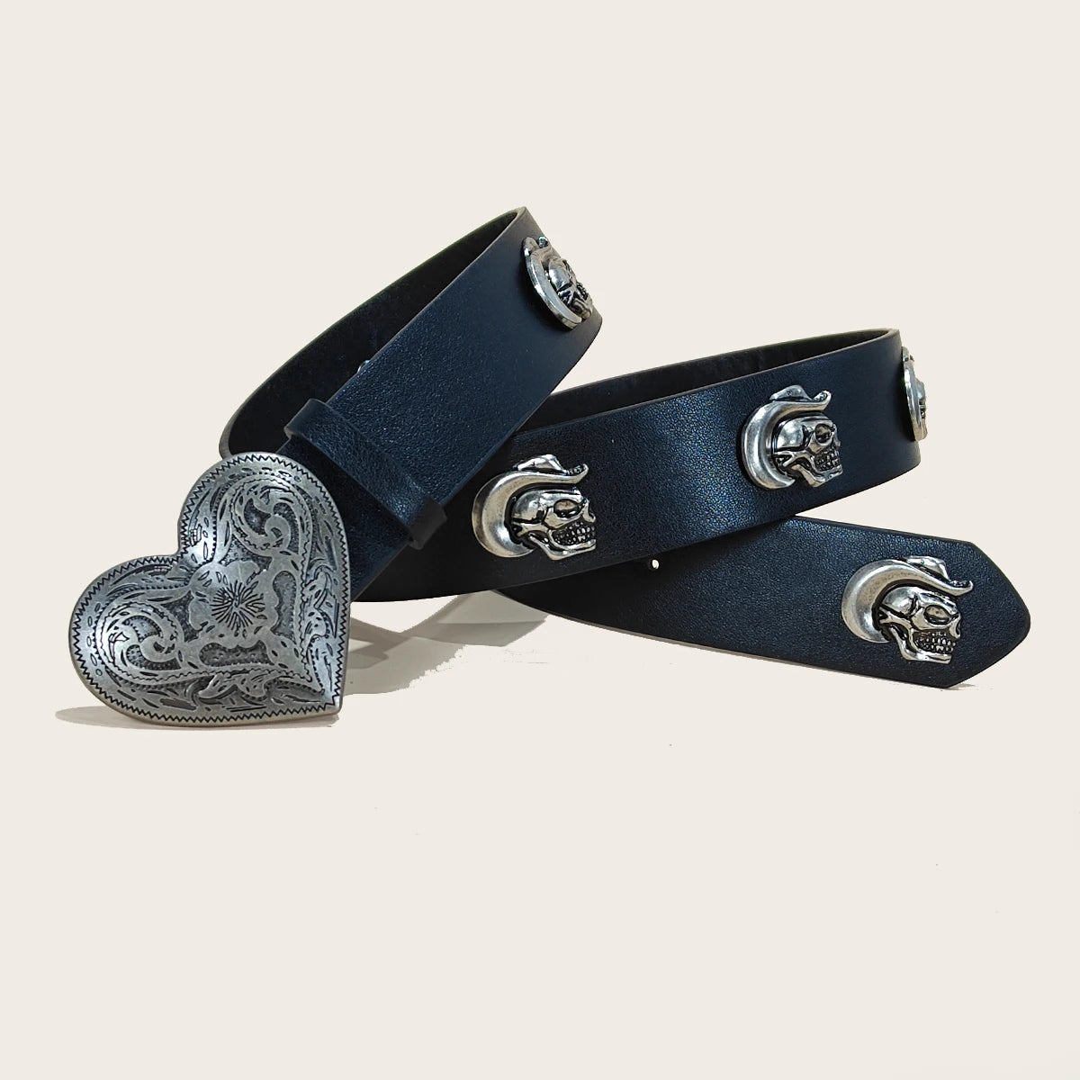 Men and Women's Belt Skull Cross Rivet Wide Belt Personalized Buckle Street Trend Punk HipHop Style Y2K Belt Jeans Belt Gothic