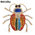 PENDRA Prismwing Rhinestone Beetle Brooch