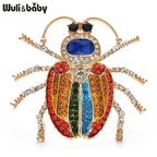 PENDRA Prismwing Rhinestone Beetle Brooch