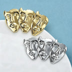 PENDRA Art Three Faces Brooch