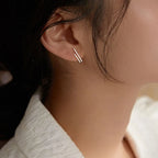 PENDRA Silver Double Layer Earrings