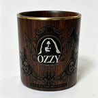 Gothic Skull Bat Whiskey Glass, Ozzy Inspired Gold Rim Cocktail Glass
