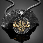 PENDRA Crow Rune Vegvisir Necklace