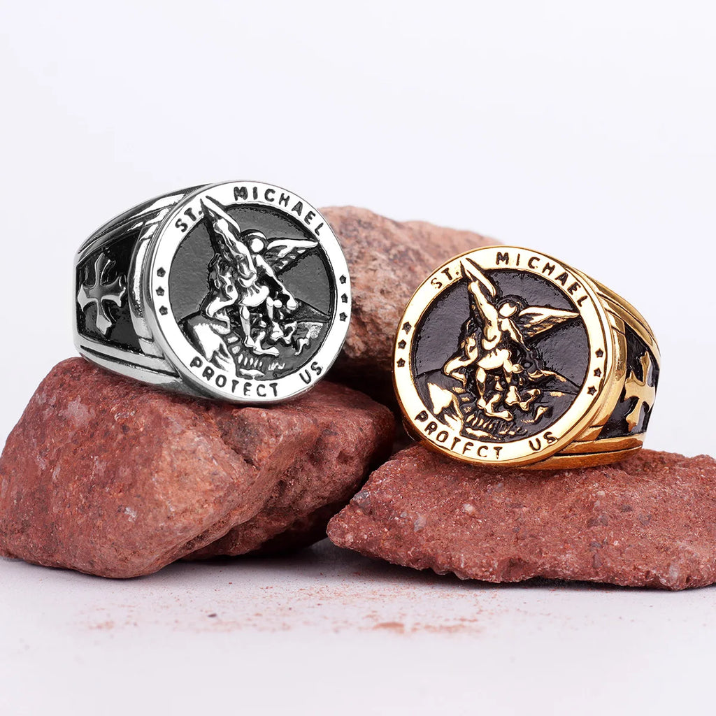 PENDRA St Michael Good Steel Ring