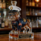 Patriotic U.S. Marine Corps Bulldog Decanter, Ideal 250th Anniversary Gift for Veterans