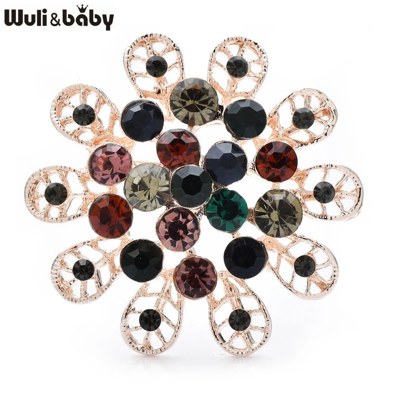 PENDRA Crystelle Rhinestone Flower Brooch