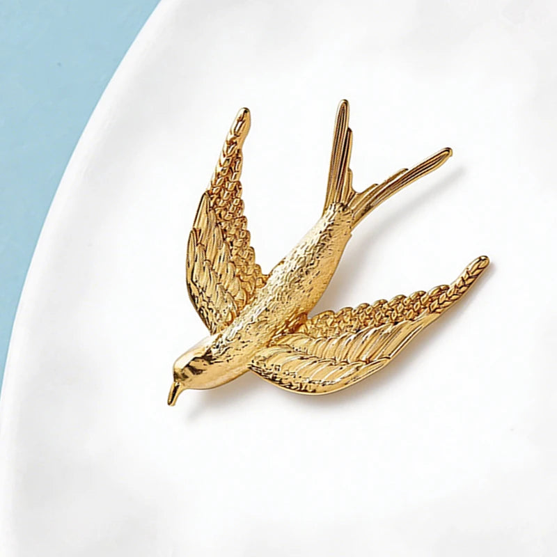 PENDRA Skyglide Classical Alloy Swallow Brooch