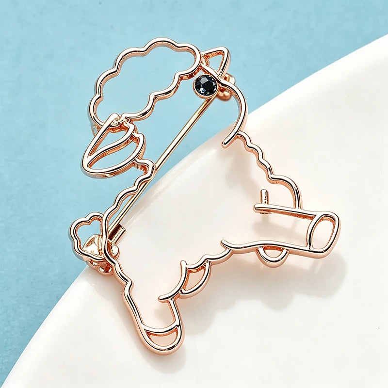 Wuli&baby Lovely Alloy Sheep Brooches For Women Men Beautiful Year Of Sheep Animal Lamb Party Brooch Pins New Year Gifts