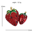 PENDRA Berry Belle Rhinestone Strawberry Brooch