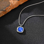 PENDRA Square Stone Black Pendant Necklace