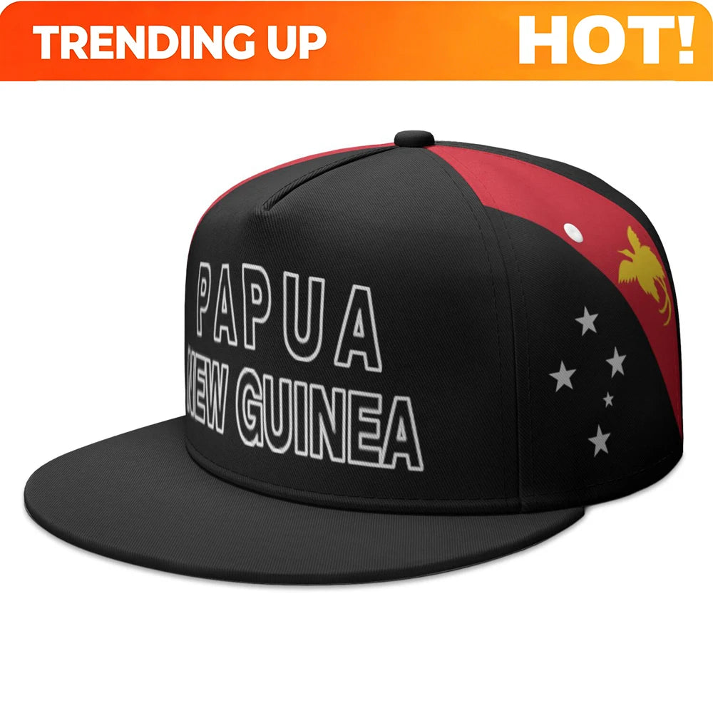 Papua New Guinea  Free Custom Made Name Logo Flat Brimmed Cap Nation Flag Pg Guinean Country College Print Photo Hip-hop Hat