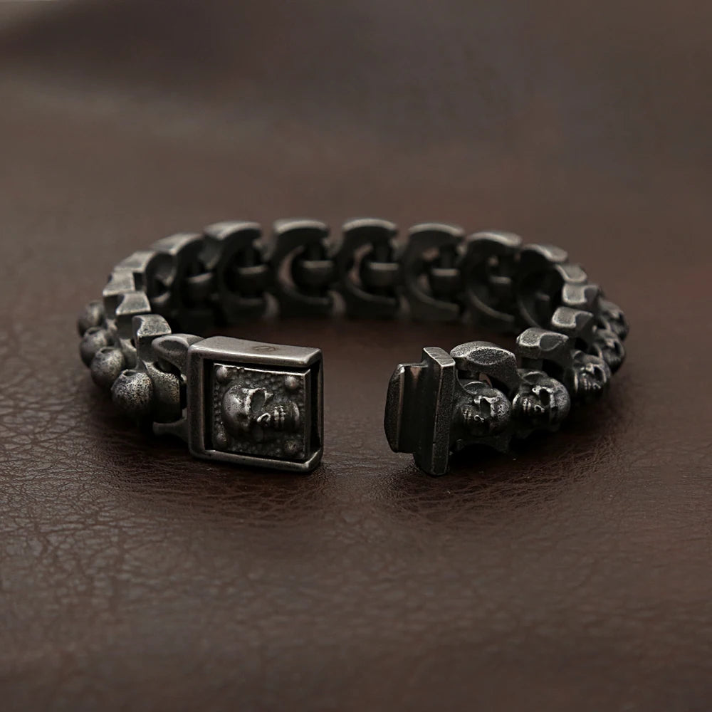 PENDRA Skullforge 316L Stainless Steel Skull Bracelet