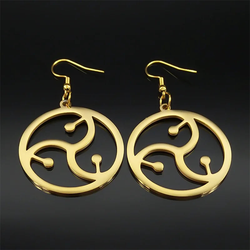 Hip Hop Bdsm Symbol Stainless Steel Earrings For Women Men Gold Color Fifty Shades Of Grey Logo Earring Party Jewelry Gift
