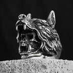 Stainless Steel Men Rings Viking Wolf Animal Skull Punk For Women Biker Fashion Jewelry Halloween Creativity Gift Wholesale